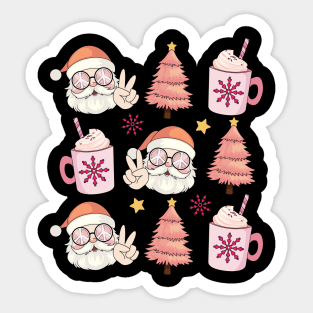 Santa pink cup Sticker